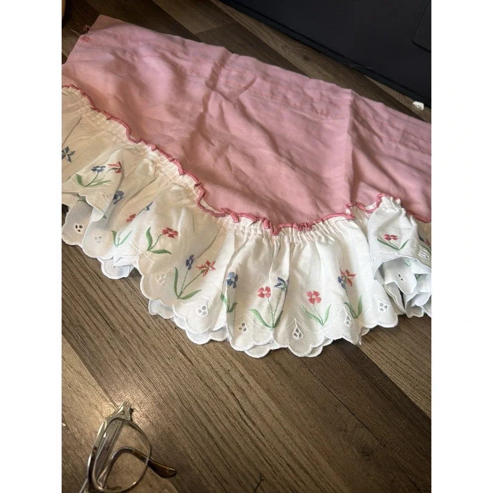 Vintage Country Kitchen Bathroom Curtain Valance Ruffle Farmhouse Pink 62